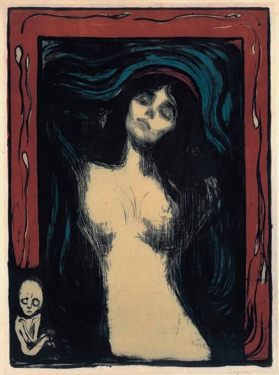 Madonna (mujer enamorada). Obra de Edvard Munch (1863-1944), litografía en color de Edvard Munch