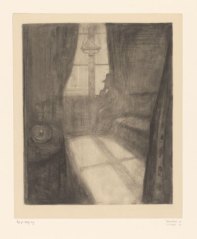 Hombre en un interior sentado junto a la ventana
La luz de la luna. Noche en Saint-Cloud (título original) de Edvard Munch