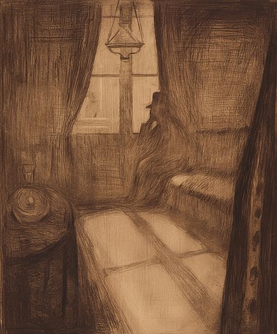 Luz de luna. Noche en Saint Cloud. 1895 de Edvard Munch