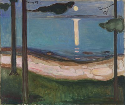 Paisaje nórdico a la luz de la luna de Edvard Munch