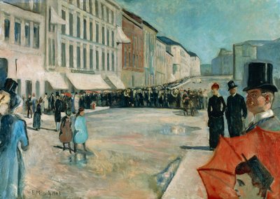 Música en la calle Karl Johan de Edvard Munch