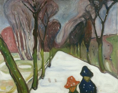 Nieve nueva en la avenida de Edvard Munch