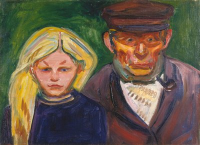 El viejo pescador y su hija de Edvard Munch