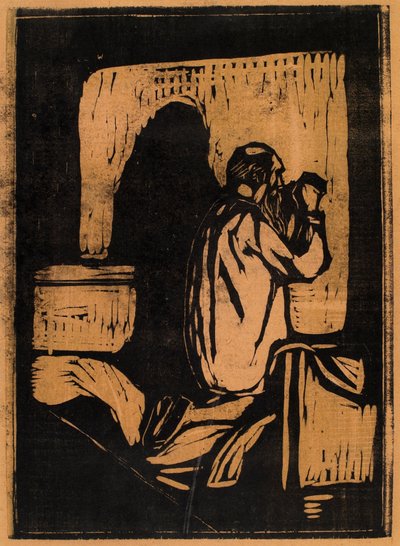 Anciano rezando de Edvard Munch