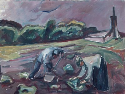 recogiendo papas de Edvard Munch