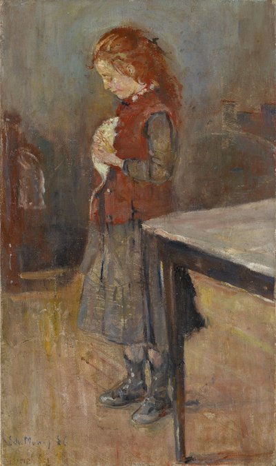 Chica Pelirroja con Rata Blanca, 1886 de Edvard Munch