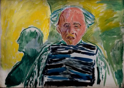 Self-portrait con jersey de rayas de Edvard Munch