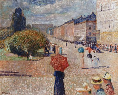 Día de primavera en la calle Karl Johan de Edvard Munch