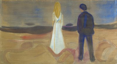 Dos personas. Los solitarios (El friso de Reinhardt). 1906/07 de Edvard Munch