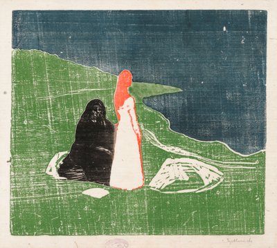Dos mujeres en la orilla; Mujeres en la playa de Edvard Munch