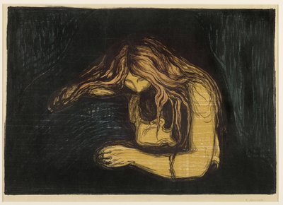 Vampiro, 1895-1902 de Edvard Munch
