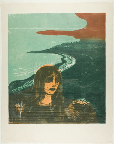 Cabeza de mujer contra la orilla de Edvard Munch