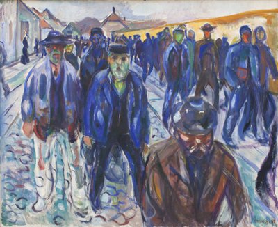Trabajadores de camino a casa de Edvard Munch