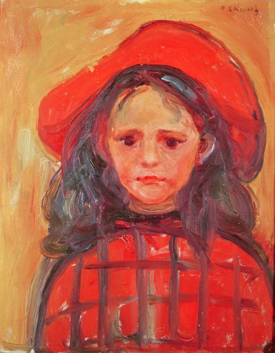 Joven con sombrero rojo de Edvard Munch