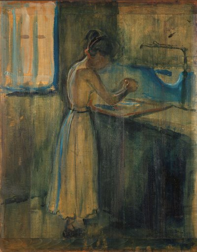 Mujer joven lavándose de Edvard Munch