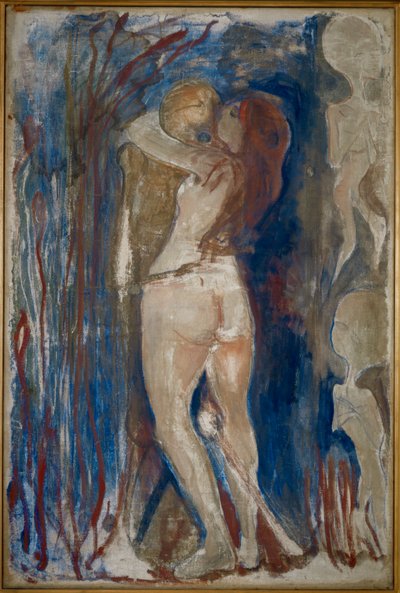 La joven y la Muerte (pintura sobre lienzo) de Edvard Munch