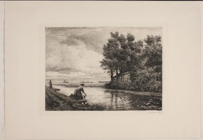 Paisaje holandés con arroyo de Edvard Petersen