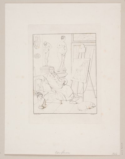 C.A. Lorentzen en su estudio de Edvard Sonne