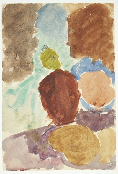 Estudio de color después de la pintura de Delacroix Dante y Virgilio en el inframundo, Louvre de Edvard Weie