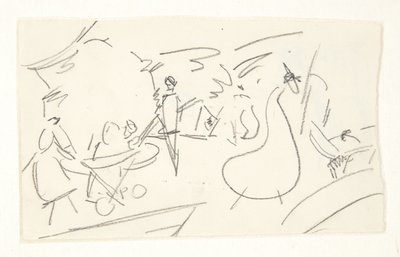 Estudio de composición para la imagen de Langelinie de Edvard Weie