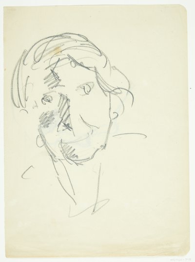 Retrato de la esposa del artista, la pintora Agnes Weie (1878-1964), de frente de Edvard Weie