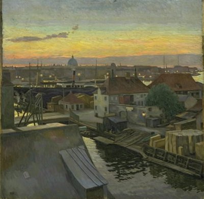 Vista sobre Wilders Plads en Christianshavn. Tarde de Edvard Weie