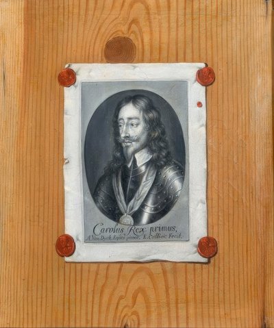 Trampantojo con retrato de Carlos I de Gran Bretaña de Edwaert Collier