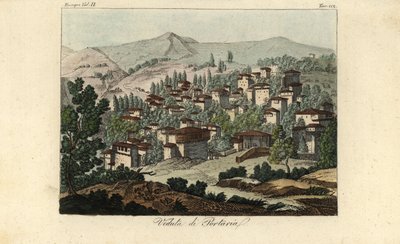Vista del pueblo de Portaria, Tesalia, Grecia de Edward (after) Dodwell