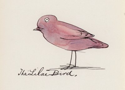 Edward Lear, El libro de los pájaros: El pájaro lila (litografia en color) de Edward (after) Lear