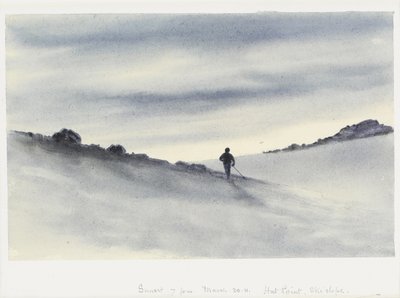 Atardecer, 7pm, 30 de marzo de 1911, Hut Point, Ski Slope, 1911 de Edward Adrian Wilson