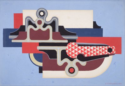 Diseño abstracto con un cuchillo de cierre de Edward Alexander Wadsworth