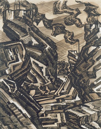 Dibujo del País Negro: Obras de acero de Edward Alexander Wadsworth