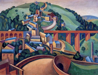 Buxton Village y Broadbottom, cerca de Glossop de Edward Alexander Wadsworth