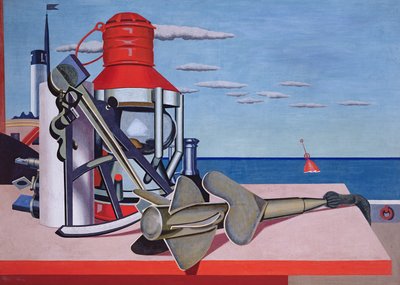 Siervos fieles (Marina) c.1928 (temple sobre tabla) de Edward Alexander Wadsworth