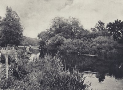 Boot Island por debajo de Stockbridge en el Test (foto b/n) de Edward Alfred Barton