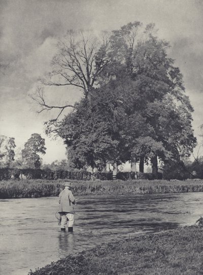 Tiempo de Grayling por encima de Romsey en el Test (foto b/n) de Edward Alfred Barton