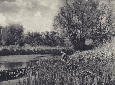 May-time on a Test Tributary (foto en blanco y negro) de Edward Alfred Barton