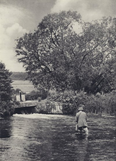 En el Itchen, debajo de Winchester (foto en blanco y negro) de Edward Alfred Barton