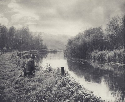 El Kennet por debajo de Ramsbury (foto en blanco y negro) de Edward Alfred Barton
