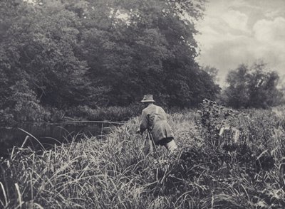 El extremo inferior de Ramsbury Water (foto en blanco y negro) de Edward Alfred Barton