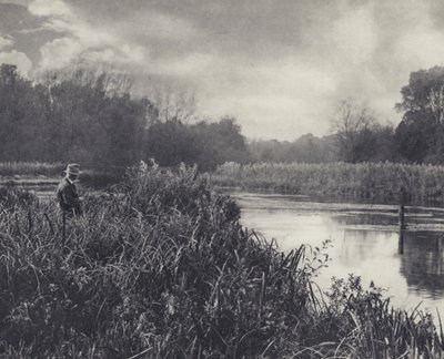 Los bajos de Leckford on the Test (foto en blanco y negro) de Edward Alfred Barton