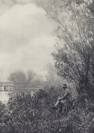 Esperando a que se disipe la niebla (foto en blanco y negro) de Edward Alfred Barton