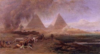 Una Caravana Atrapada por una Tormenta de Arena, Egipto de Edward Angelo Goodall