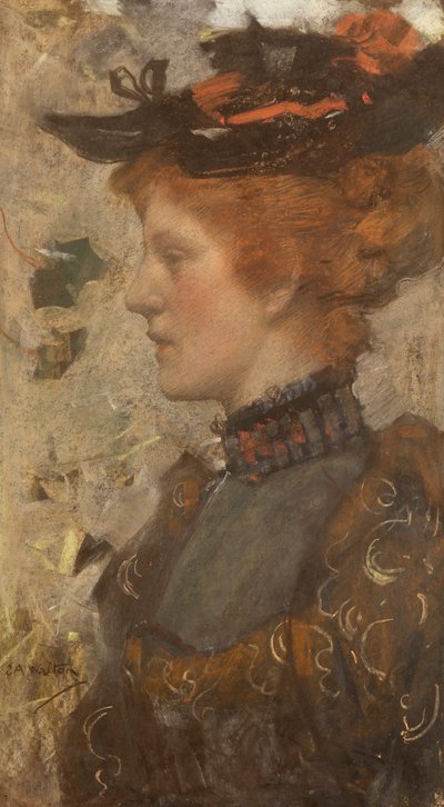 Retrato de la Srta. Elizabeth D. Reid (pastel sobre papel) de Edward Arthur Walton