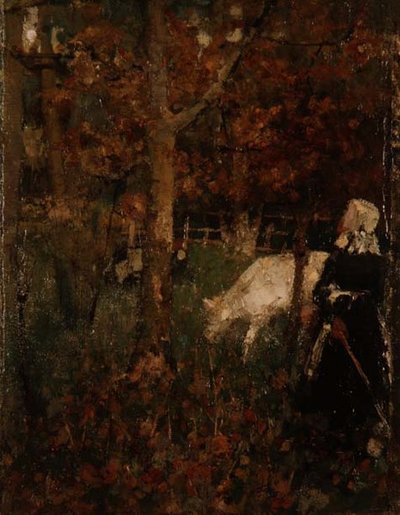Paisaje pastoral con una niña de Edward Atkinson Hornel
