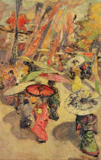 Escena callejera, Tokio de Edward Atkinson Hornel