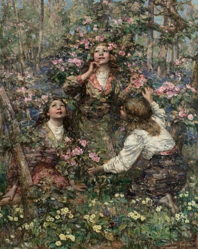La canción del mirlo, c.1908 de Edward Atkinson Hornel