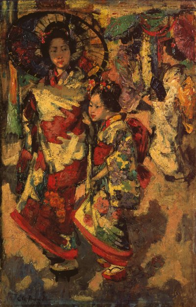 Dos chicas geisha de Edward Atkinson Hornel