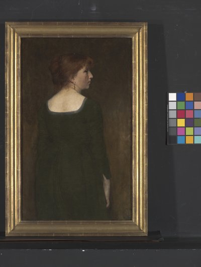 Retrato de una joven, hacia 1887 (óleo sobre lienzo) de Edward August Bell