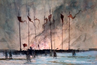 Entierro de las víctimas de la Revolución Rusa por Lintott de Edward Barnard Lintott